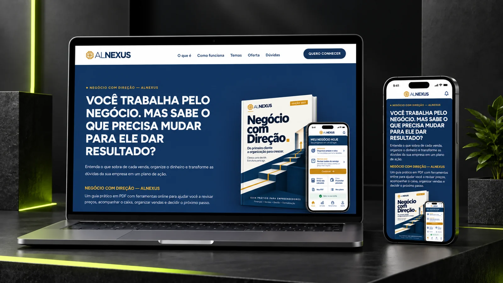 Sales landing page for an ebook and business miniapp launch